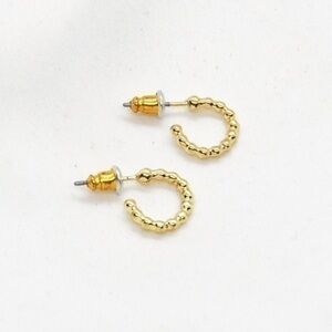 Debby Beaded Mini Gold Hoops